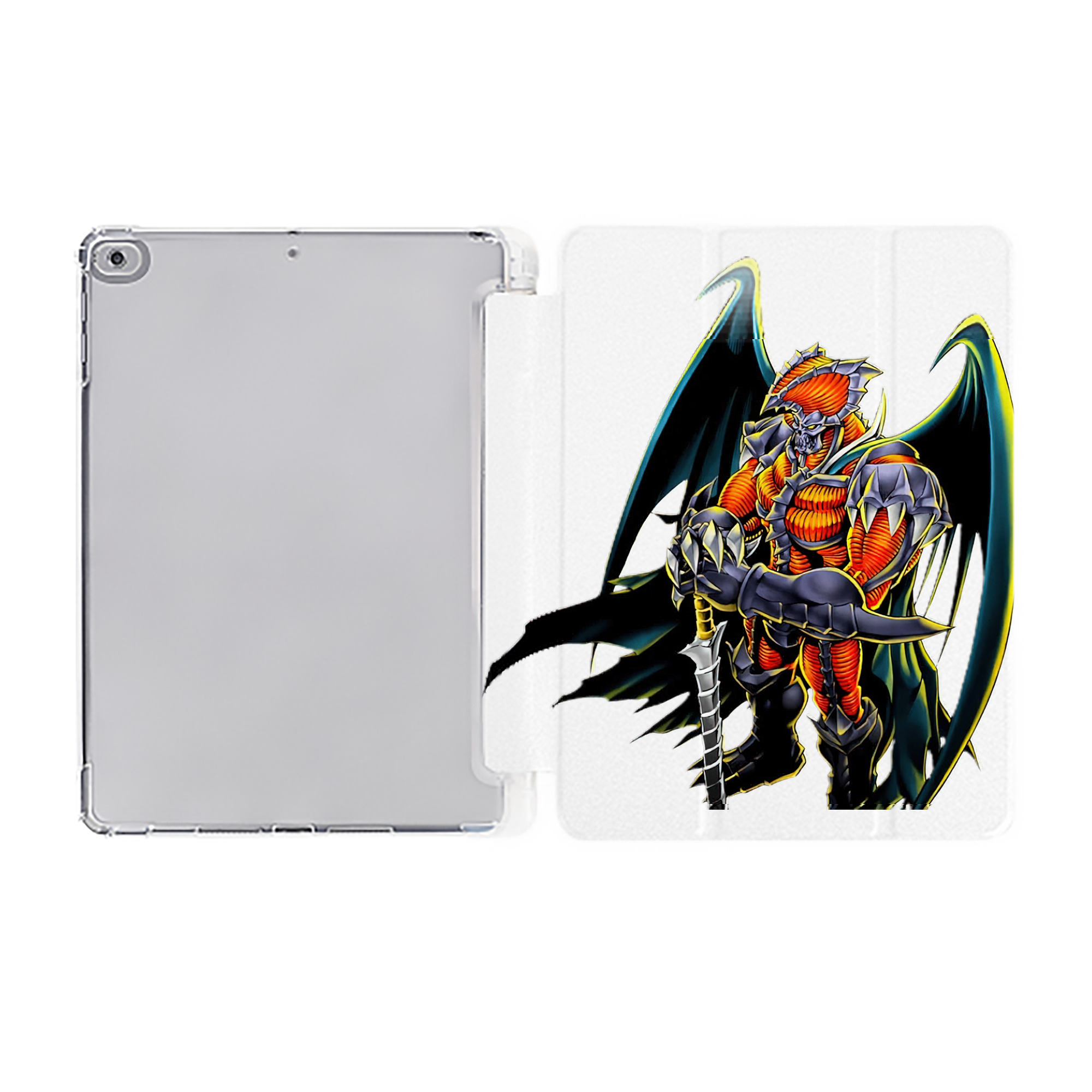 （画像用） 遊☆戯☆王 Yu-Gi-Oh! IPad ケース ペン収納付き 三つ折りスタンド PUレザー×シリコン 対応機種9.5/10.5/10.9インチ